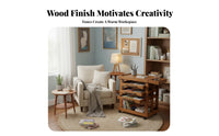1 Piece Wooden Art Cart Utility Cart Painting Workstation Locking Casters Solid Wood Construction Spacious Storage Suitable for Artists Painters Classroom Workshop Home Studio Gallery