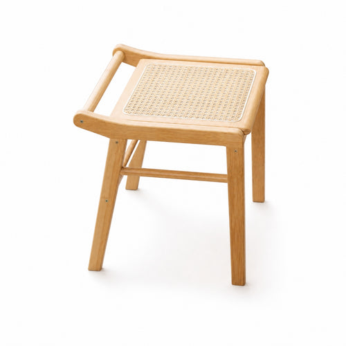 Makeup Vanity Chair Portable bamboo Footstool Traditional Footrest for Vanity
