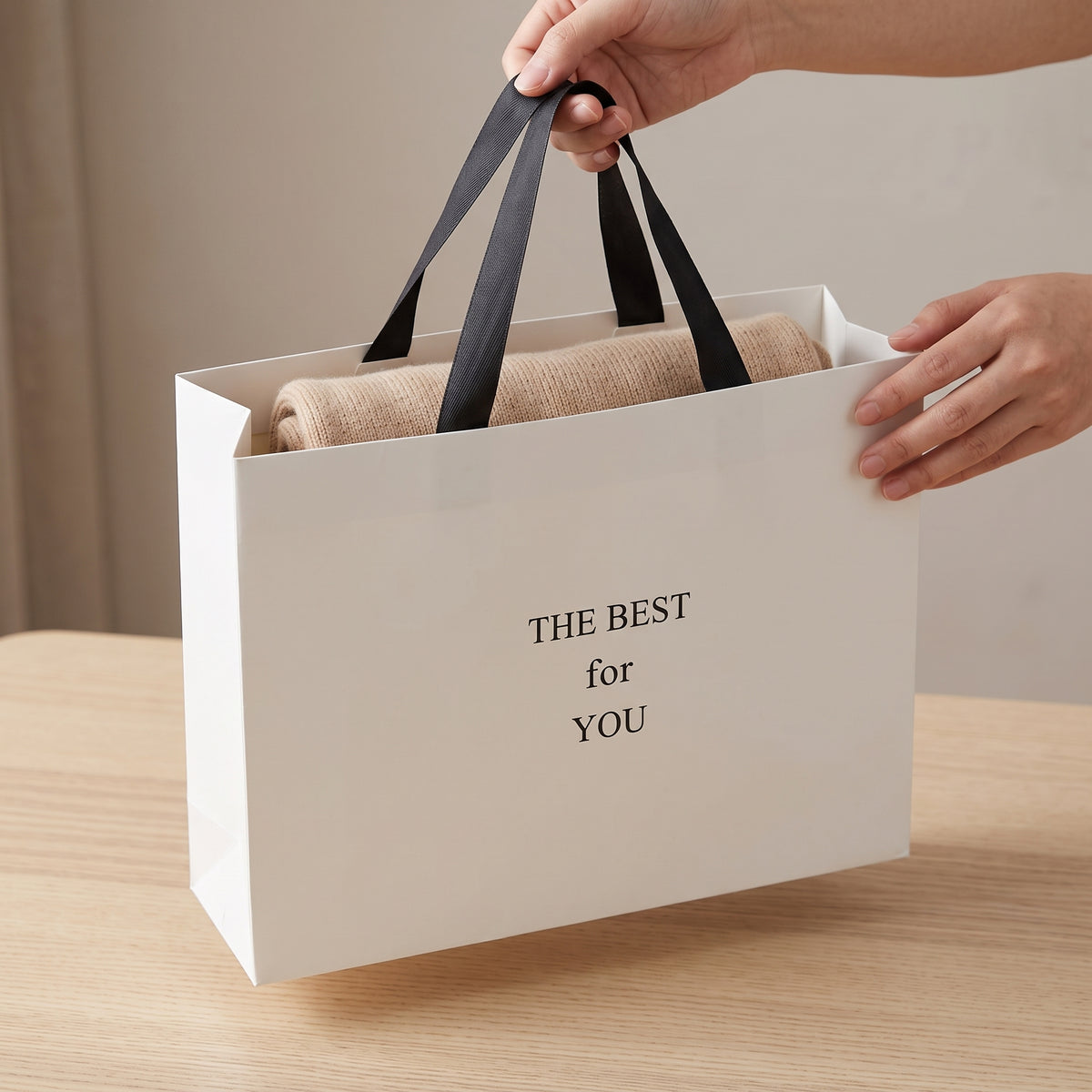 Premium Pearl White Gift Bags with Handles for Retail, Jewelry, and Tea Packaging