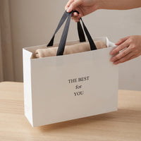 Premium Pearl White Gift Bags with Handles for Retail, Jewelry, and Tea Packaging