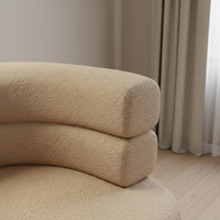 Ergonomic Design Plush Makeup Chair High-Density Sponge Curved Back Single Sofa Sturdy Steel Legs Sherpa Boucle Armchair for Women, Bedroom, Living Room