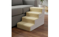 4-Step Pet Stairs Lightweight Puppy Sofa Stairs Dog Bed Steps Easy Assembly Soft Cat Climbing Ladder Machine-Washable Cover