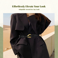 Women's Leather Belt, Black, Gold Buckle, Everyday Style