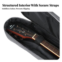 41 Inch Guitar Carrying Case 12mm Thickened Padding Acoustic Guitar Bag Musical Instrument Accessory for Travel, Storage