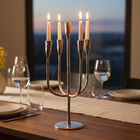 3 Arm Candelabra Aluminum Metal Candelabra Sturdy Base for Shelf