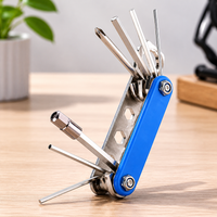 Bicycle Repair Tool Kit, Multi-Function Folding Bike Repair Tool and Wrench Set for Tire Patching