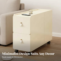 Mobile Nightstand Easy to Clean Rolling Side Rolling Side Table with Drawers