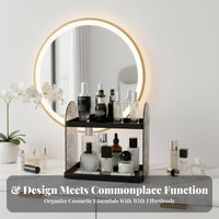 2-Tier Vanity storage-areasaving Makeup Organizer Large Capacity for Gift Givers