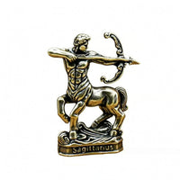 Astrological Sign Figurine Brass Tone Antique Metal Figurine Decorative for Desk