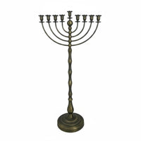 Antique Bronze Menorah Stand Stable Base Floor Standing Candelabra Elegant