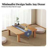 Wooden Floor Desk Multi-Functional Japanese Floor Table Japanese Folding Floor Table Sturdy Wood Construction for Small Areas