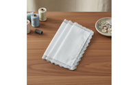 6 Pieces White Cotton Handkerchief Handmade DIY Cotton Hanky Washable for Travel