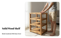 Sturdy Construction Solid Wood Audio Rack Heavy Duty Wooden Amplifier Cabinet Elegant Design Wooden AV Media Shelf Easy Assembly for Audiophiles, Home Theater Enthusiasts, Studio