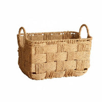 Braided Organizer Basket Decorative Desktop Organizer Basket Easy to Store Storage Bin for Living Room