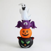 Inflatable Halloween Decoration Stacked Pumpkin Ghost Combo Ghost with Pumpkin Freestanding Halloween Inflatable Tall