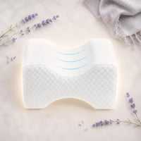 Knee Pillow Contoured Memory Foam Knee Pillow White