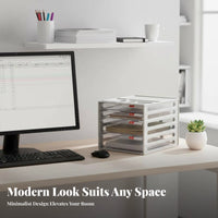 Multi-Layer A4 Paper Cabinet Label Slots Multi-Drawer Storage Unit Non-Slip Base