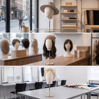 Mannequin Head with Stand Adjustable Head Form with Stand textileCovered for Boutique Owners, Milliners, Window Displays, Studios