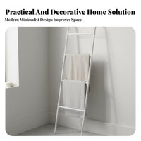 Wall-Leaning Storage Rack Multi-Tier Ladder Towel Rack Space-Saving Leaning Blanket Ladder for Washroom, Bedroom, Living Room