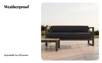 Rust-Proof Minimalist Sectional Sofa Set Year-Round Modular Lounge Group Long-Lasting Frame Outdoor Furniture Thick Cushions for Design Enthusiasts, Homeowners, Balcony, Courtyard, Garden, Backyard