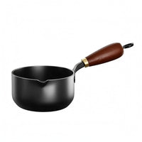 Cast-Iron Mini Frying Pot Black Cast-Iron Pour Pot Glass Lid