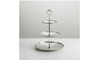 Stainless Steel 3-Tier Dessert Stand Metal Dessert Stand with Handle Pedestal Cupcake Stand Sturdy for Party Hosts, Afternoon Tea, Buffets, Parties