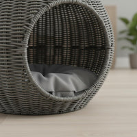 Wicker Feline House Long-Lasting Rattan Feline Bed Elevated Design