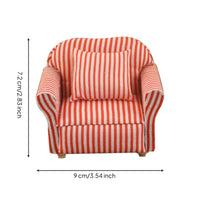 Dollhouse Sofa with Pillows 1/12 Scale Dollhouse Couch Upholstered for Hobbyists