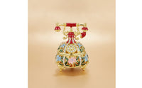 Telephone Jewelry Box Vintage-Style Telephone Trinket Box Jeweled Enamel-Like for Women, Vanity, Dresser