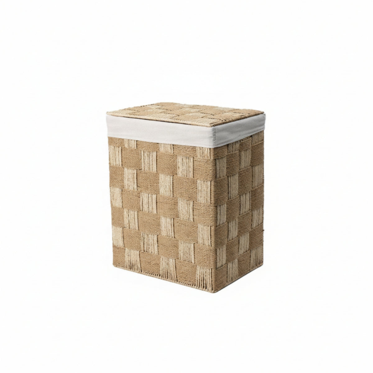 Paper Rope Basket with Liner Natural Organizer Wicker for Bedroom