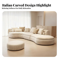Semicircle Shaped Couch Rounded Corners Curved Sectional Sofa Comfortable Deep Seats Modern Minimalist Sofa for Homeowners, Beauty Salon, Lounge