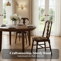 Upholstered Wooden Armchair French design Dining Seat sturdy Wood Frame Easy Assembly for Homeowners, Living Room
