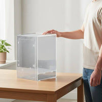 Acrylic Reptile Enclosure  Front Opening   Habitat Lid Clear Reptile Breeding Box for Amphibian Enthusiasts