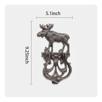 Moose Door Knocker Sturdy Antique Cast Iron Door Knocker Single-Piece Molding