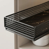 Under-sink Storage Basket, Drawer-Type Storage, 20cm Width, Slide-Type, Metal, Marble-Pattern PVC Base