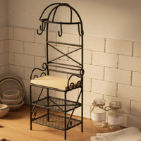 Mini Kitchen Shelf Handmade Mini Iron Shelf Delicate Features for Fairy Garden