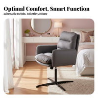 Scalloped Back Chair Height Adjustable Vanity Stool Comfortable Cushion Thick Cushioning for Women, Home Office Workers, Bedroom