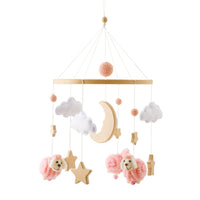 Nursery Mobile with Wooden Loop Hanging Baby Mobile with Loop Decor Crochet for Newborn