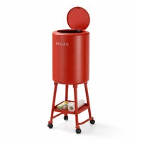Garbage Can with Shelf Wheeled Rolling Trash Bin Smooth for Kitchen, Elderly