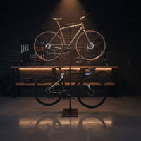 Double Cycle Hanger Space Saving Standing Bike Stand Stable Base Freestanding Bike Rack for Indoor, Apartment
