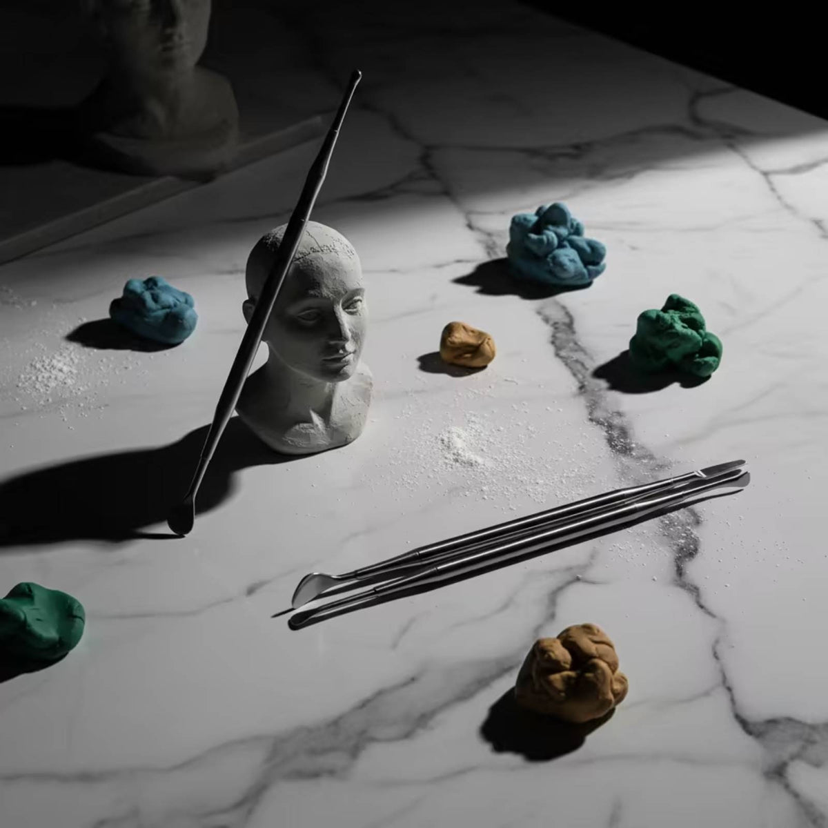 3 Pieces Stainless Steel Clay Sculpting Tools Slim Clay Carving Tools Sturdy Lightweight for Hobbyists