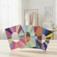 4 Pieces Color Comparison Card with Face Cutout Rounded-Corner Seasonal Color Palette Card Glossy Seasonal Palette Cards for Outfit Coordination