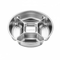 Stainless Steel Divided Plate Long-Lasting Metal Portion Control Plate