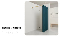 Space-Saving Design L-Shaped Changing Room Easy to Install Corner Fitting Room Sturdy Frame Retail Changing Booth Effortless Sliding Rings for Boutique Owners, Retailers, Customers, Shopping Mall, Temporary Shop, Office, Bedroom