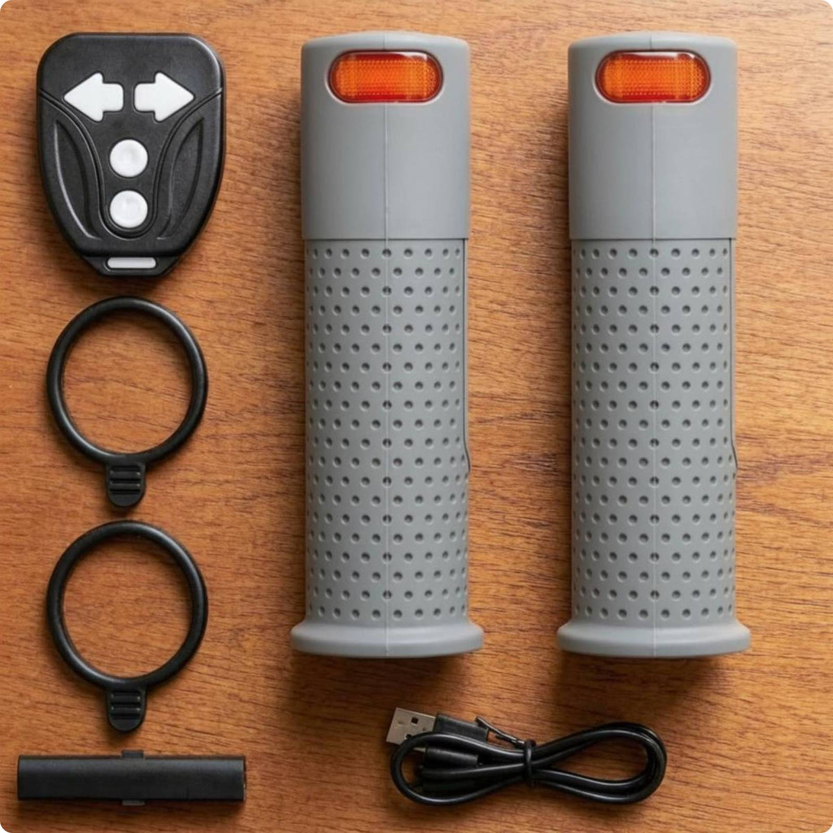 2 Pieces USB Rechargeable Scooter Turn Light Waterproof Handlebar Light Grip