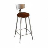 Metal Frame High Stool with Backrest Industrial Style Bar Height Seating