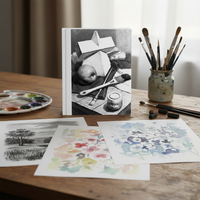 Professional Sketch Paper 180g for Artists, 4K/8K Watercolor and Gouache Pulp Paper