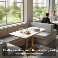 Booth and Chair Dining Set Light Luxury Aesthetic Cafe Seating Group Space-Saving Easy Maintenance for tea Tea Shop, Bistro