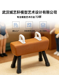 迷你跳马模型袖珍鞍马跳箱微景观场景装饰小摆件微缩体育训练器材