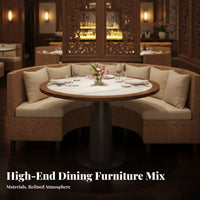 Woven Booth and Chair Set Southeast Asian Design Professional-Grade Furniture Padded Seat Safeguarding Floor Glides